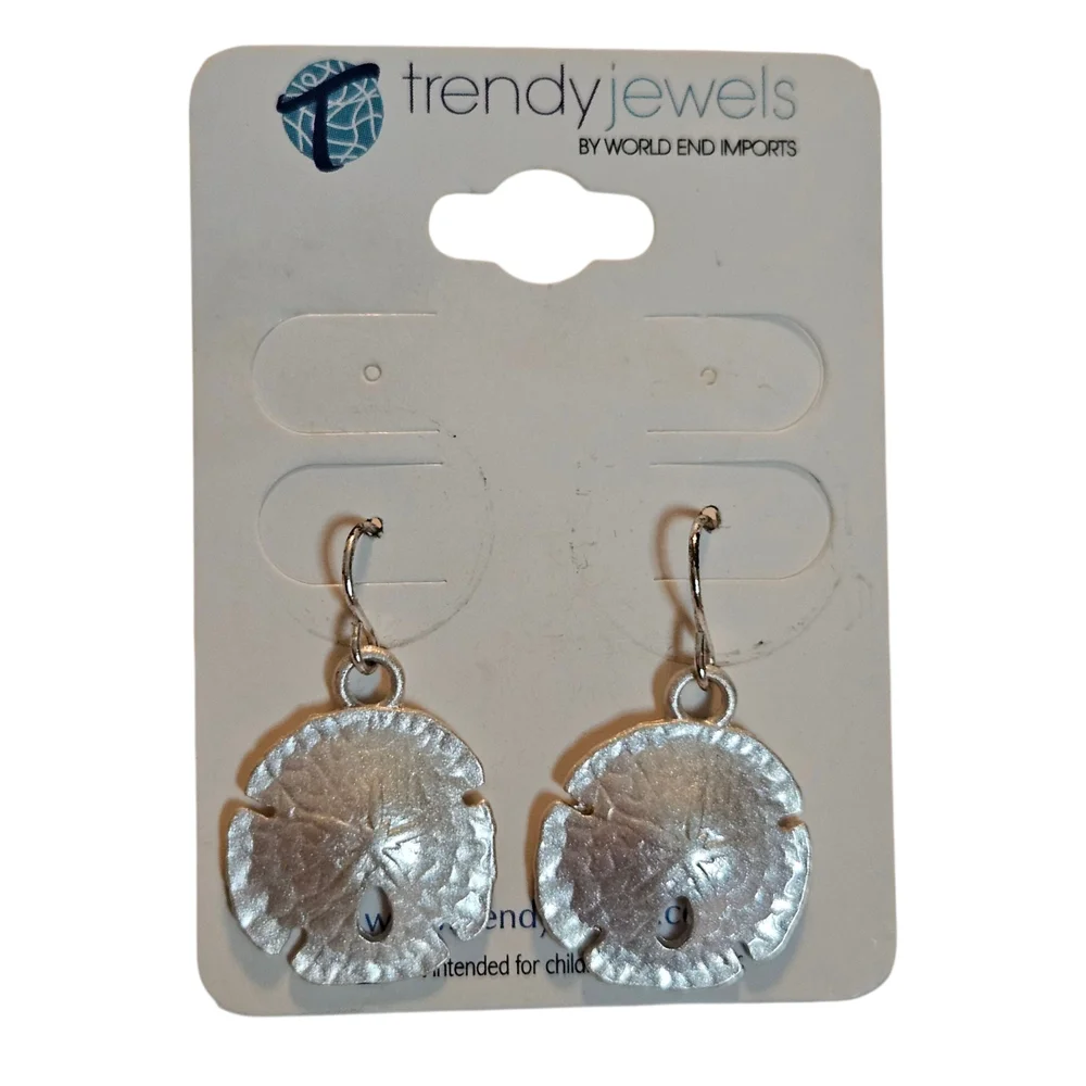 NWT - Trendy Jewels - Silver Sand Dollar Earrings